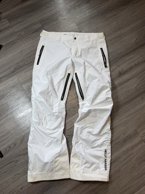 Helly Hansen White Insulated Waterproof Snow Pants Men's L Adjustable Waist