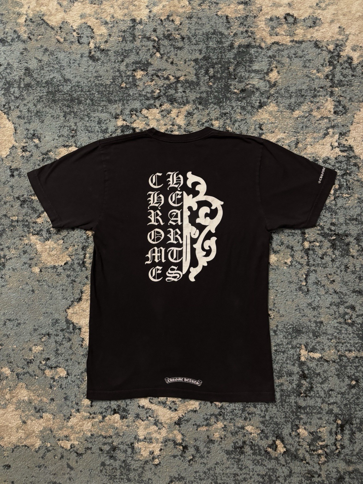 Chrome Hearts Half Script Dagger Black T Shirt Si… - image 1