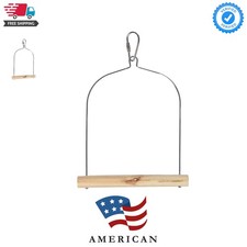 Indoor Birdie Basics Swing - Natural Wood 5x7 Inch Accessory for Small Breeds