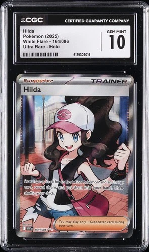 2025 POKEMON WHT EN-WHITE FLARE ULTRA RARE #164 HILDA CGC 10 GEM MINT