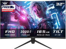 32 Inch Curved Gaming Monitor FHD 1080P 165Hz PC Monitor 1500R 122 Srgb with