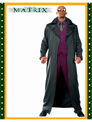 Morpheus Matrix Coat Mens Black Neo Matrix Crocodile Style Leather Trench Coat