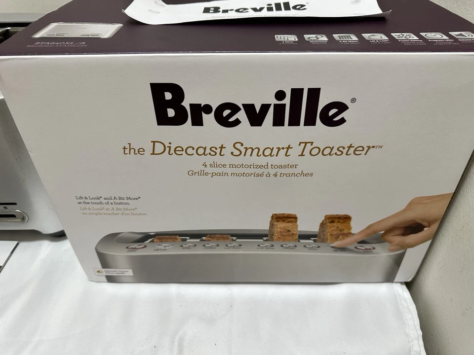 Breville 4 Slice BTA840XL Die-Cast Smart Toaster Stainless Steel Lift And Look - Image 4 of 4