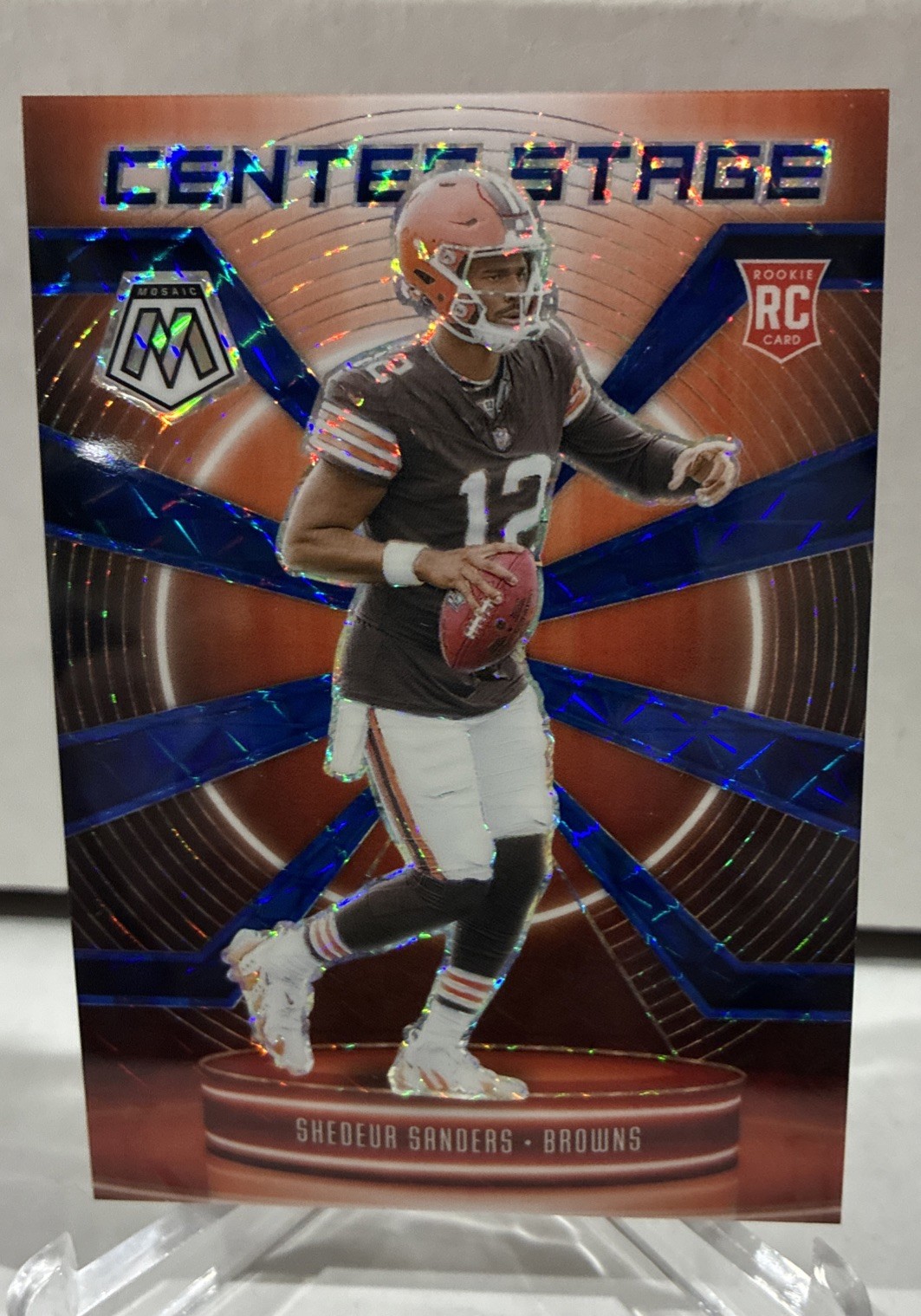 Shedeur Sanders RC 2025 Panini Mosaic Center Stage BLUE /99