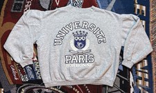 Vintage University Universite Paris Sweatshirt Sorbonne Crewneck Boxy Crop Fit
