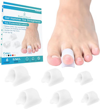 Hammer Toe Straightener, 6 Pack Hammer Toe Corrector for Women, Gel Toe Splints,