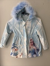 Frozen Girls Jacket Size 6y Zip Up Fleece Lined Disney Princess