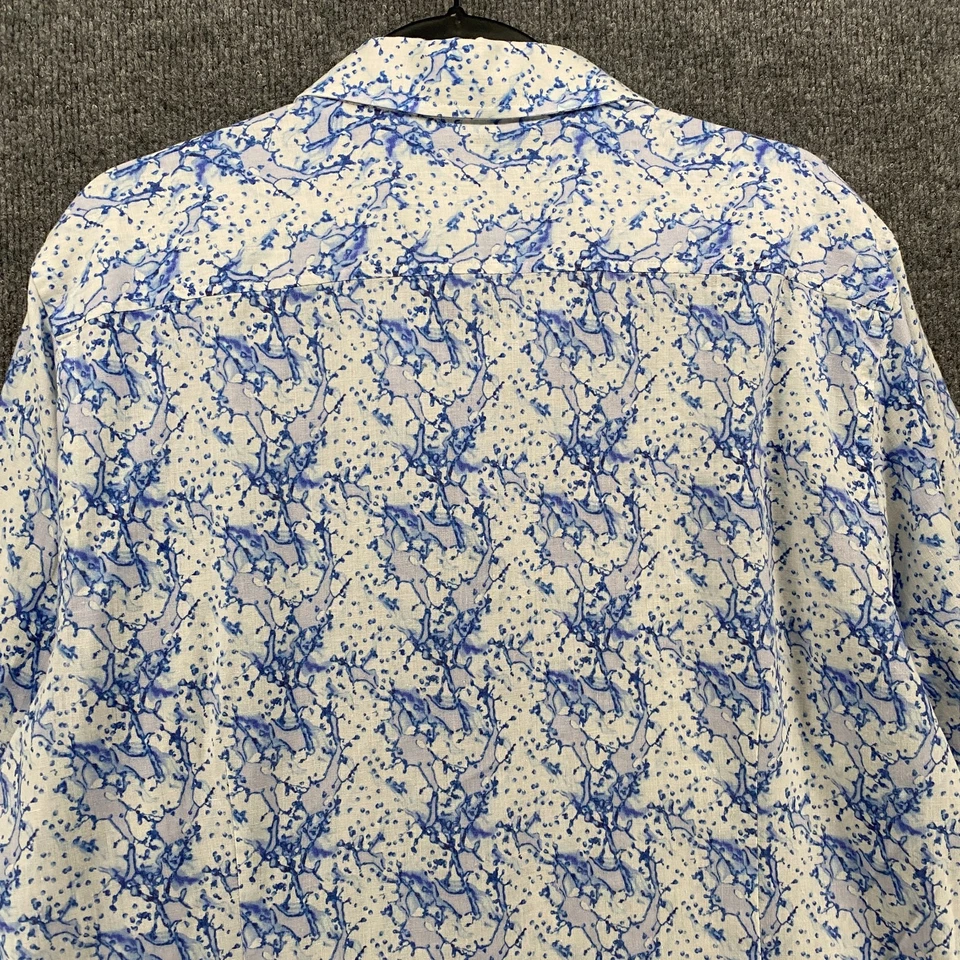 Camisa Robert Graham Para Hombres 2XL Lino Abotonada Moderna Americana Costera Informal Arte Foto 4 de 4