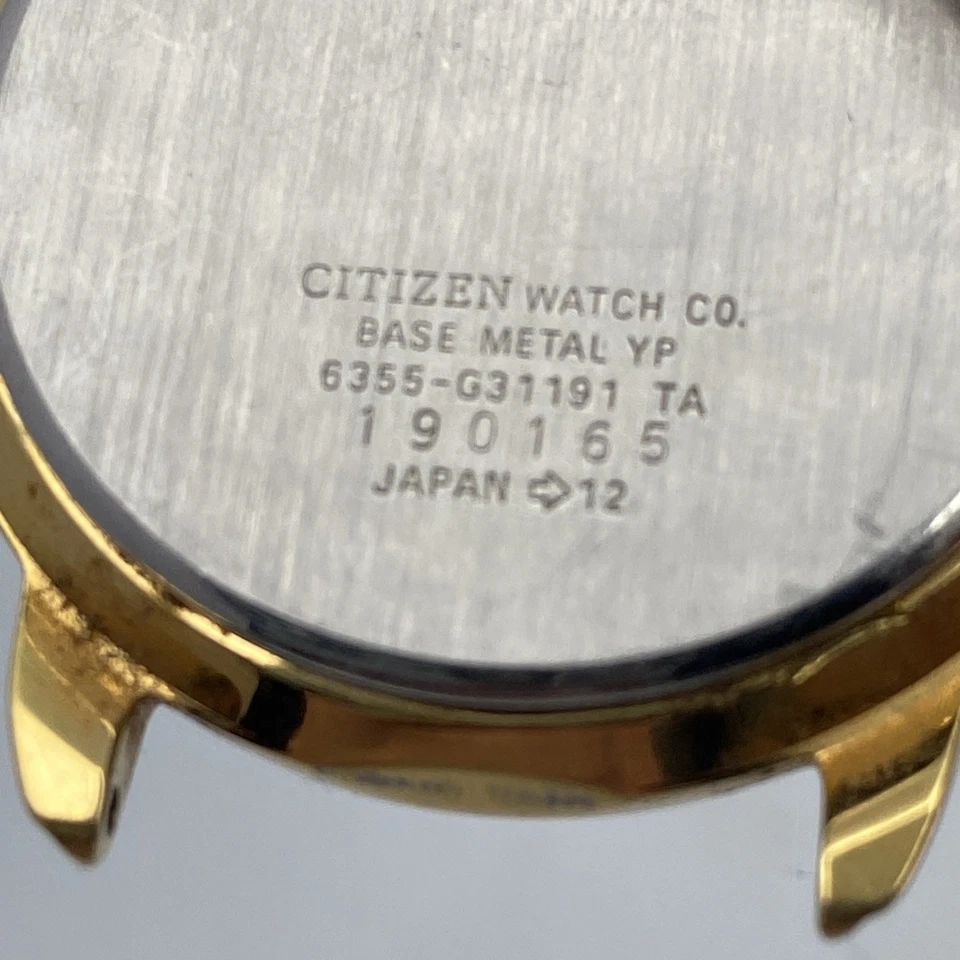 VINTAGE Citizen 6355-G31191 TA, Gold Tone Watch, Watch Face Only, No Band, Works - image 3 of 4