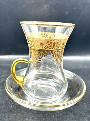 Turkish Tea Cup And Saucer 24k Gold