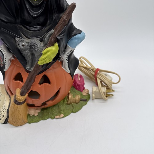 VINTAGE CERAMIC WITCH w/ CAT MOLD PUMPKIN JACK O LANTERN HALLOWEEN ...