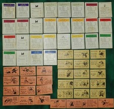 1940 s Monopoly lot 28 Property Deeds 15 Community Chest / 16 Chance Cards