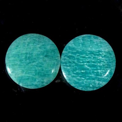 21.70Cts Natural Amazonite Cabochon Loose Gemstone Pair  17x4mm Round