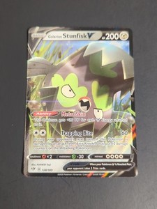 Galarian Stunfisk V 128/189 Darkness Ablaze Ultra Rare Pokemon Card NM