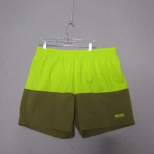 Duluth Trading Swim Trunks Shorts XL Neon Green Colorblock Beach Pool Vacation