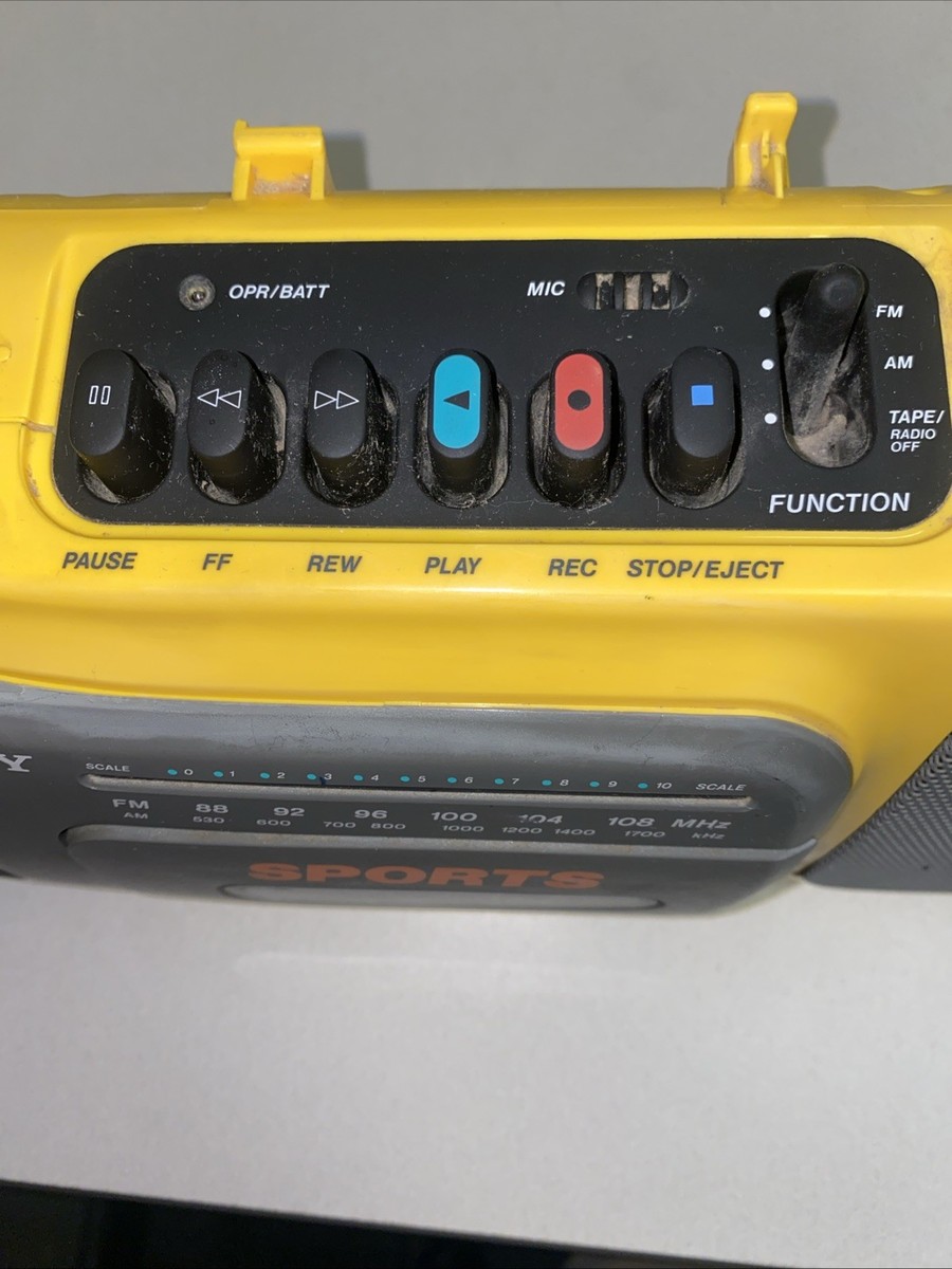 Buy Vtg 1990s Sony Cfm-104 Yellow Cassette Tape Player Stereo