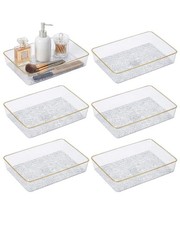Clear Acrylic Tray, 6 Pack Acrylic Serving Trays Deep Serving Platter Decorat...