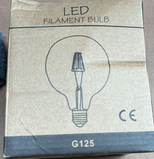 Vintage LED E27 Bub, Edison G125 8W Dimmable Screw Bulb, LED Filament Warm White