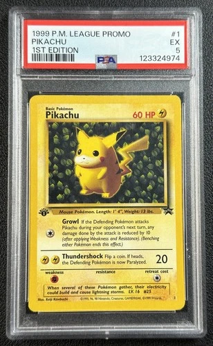 PIKACHU PSA 5 1999 POKEMON LEAGUE PROMO #1 1ST EDITION EX 974