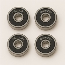 4 Kugellager 6001 2RS (12x28x8 mm) Rillenkugellager