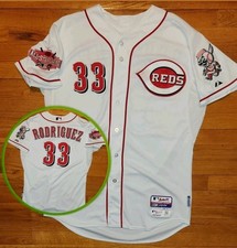 *2015* Majestic CINCINNATI Reds RODRIGUEZ Team Issued Jersey 46 baseball shirt
