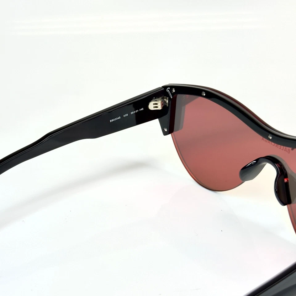 BALENCIAGA BB0004S SKI 0004 Negro Naranja Máscara Escudo Moda Gafas de sol Unisex Foto 2 de 4