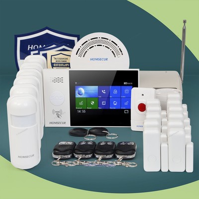 HOMSECUR Wireless WIFI 4G GSM RFID LCD Home Security Alarm System+Panic Button
