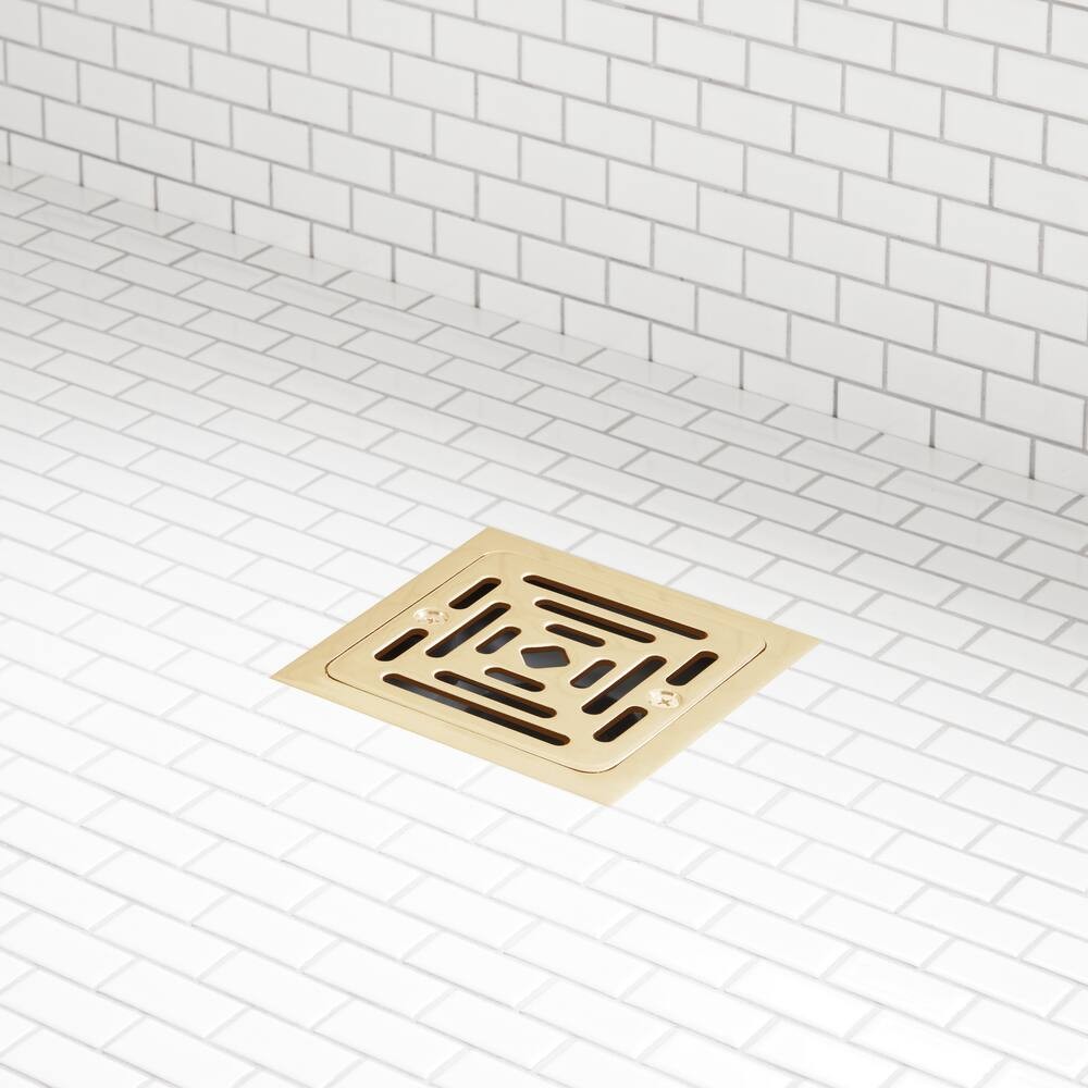 Adelphi Square Shower Drain - Brushed Gold 18390₽