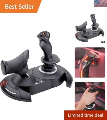 T-Flight Hotas X Ergonomic Flight Stick - 12 Programmable Buttons for PC Gamers