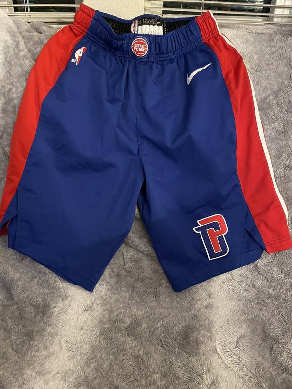 Detroit Pistons Icon Game Worn Shorts Size 36 Nike Authentic NBA Away