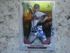 Braves Shae Simmons Signed Autographed 2014 1st Bowman Chrome Mint