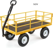 Gorilla Carts Heavy Duty Utility Cart, 1200 Lb, Yellow, Gardening Equipment