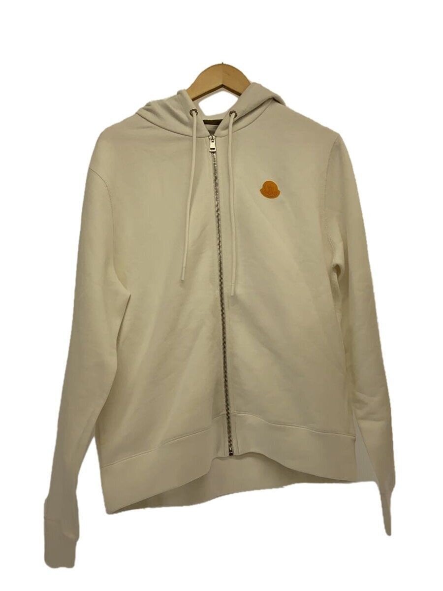 MONCLER Zip Hoodie Up Cardigan M Cotton White J10918G00071