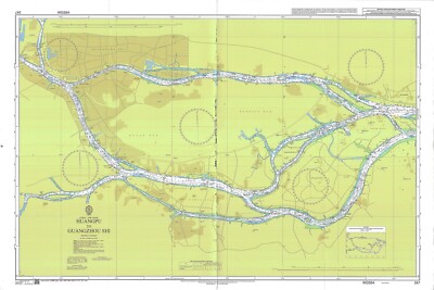 Admiralty 347 China Zhu Jiang Huangpu To Guangzhou Shi Chart Map  Maritime Wall