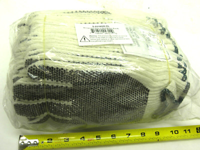 12 PAIRS Cotton PVC Dots String Knit Work Glove Size XL for Industrial Warehouse