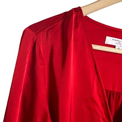 marissa webb red dress Red V-Neck Midi Dress
