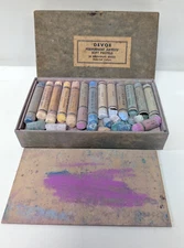 VTG DEVOE  Permanent Soft Pastels Artists Materials 28 Sticks In Original Box