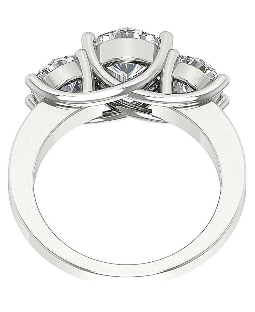 3 Stone Engagement Ring I2 H 3.00 Carat Genuine Diamond 14K White Gold Prong Set