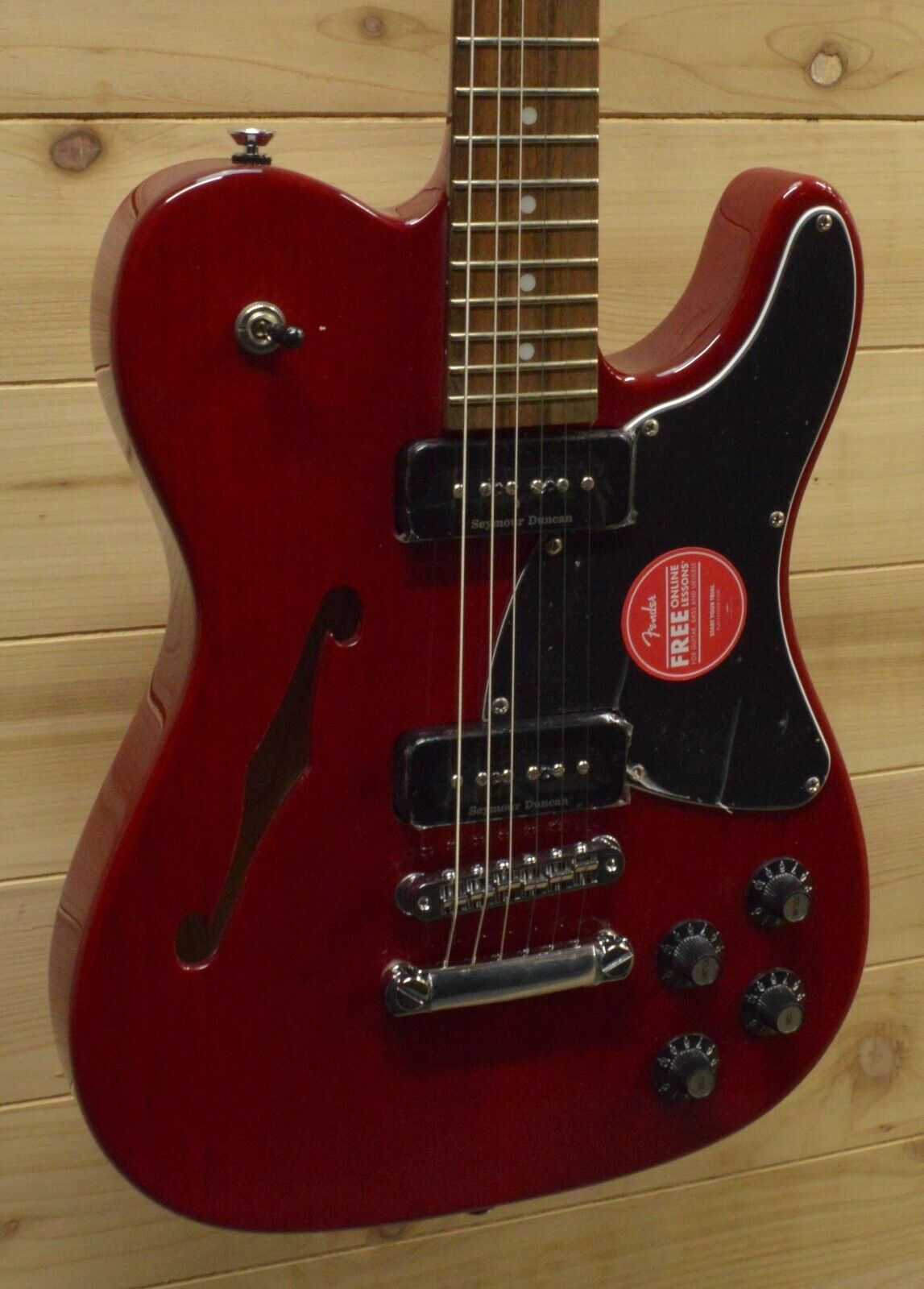 New Fender® Jim Adkins JA-90 Telecaster® Thinline Crimson Red Transparent