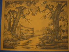 * TRI CHEM 7807 FOREST GATE SCENE SUEDE Liquid Embroidery Picture SV 1824