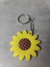 Discontinued Sunflower Flower Novelty Keychain Charm Accessories New Yellow