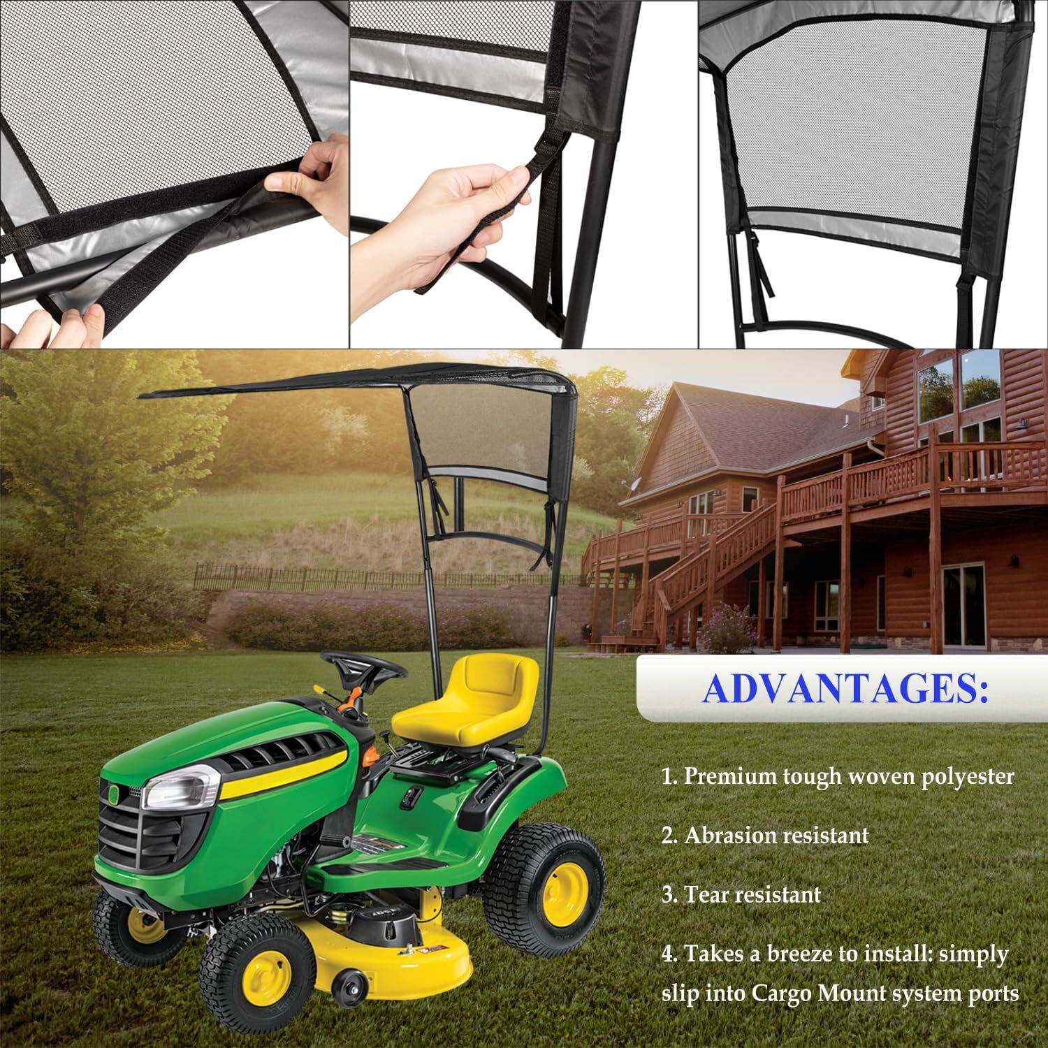 Riding Lawn Mower Sun Canopy for John Deere 100/200 Series Lawn