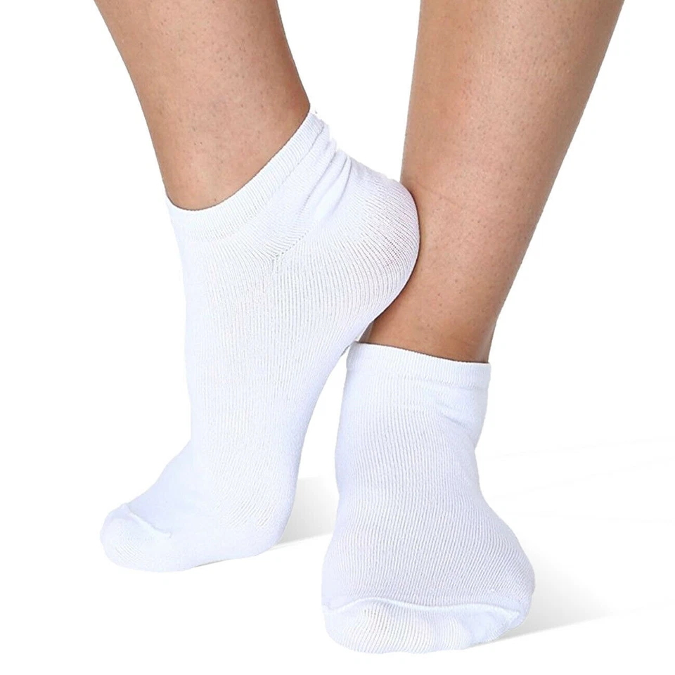 12 Pairs Mens Women's Ankle Low Cut White Black Thin Cotton Casual No Show Socks - Image 3 of 4