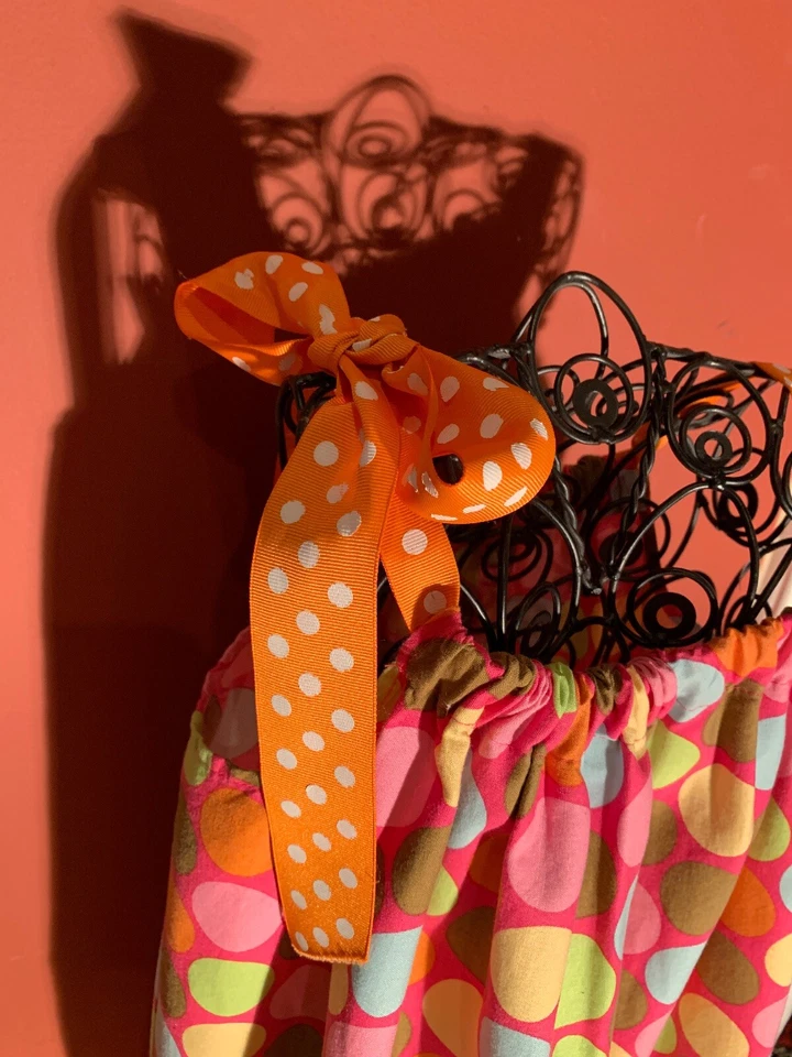 Boutique Personalizada Niñas Talla Vestido funda almohada 7 tejidos con cinta adornada Foto 2 de 4