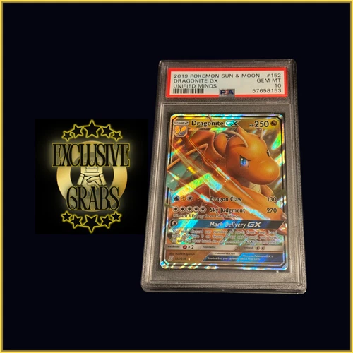 2019 Pokemon Sun & Moon Dragonite GX Unified Minds #152 PSA 10
