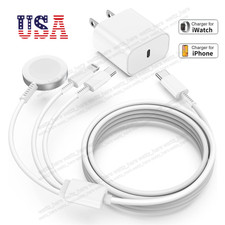 20W Fast Charger 3 IN 1 Magnetic Cable For iWatch 10/9/8/7/6/SE/5/4 iPhone 5 16
