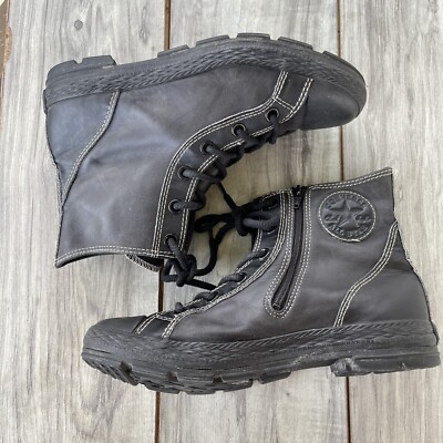 Converse Chuck Taylor Shoes Women 6 Black Leather Side Zip  display picture 2