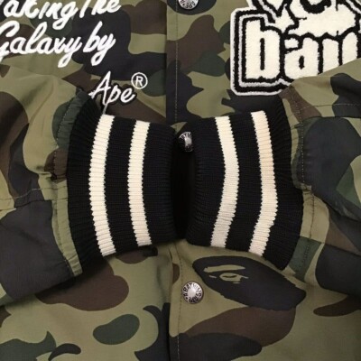 BAPE camo Mad Face Logo varsity jacket Green A Bathing Ape Size L