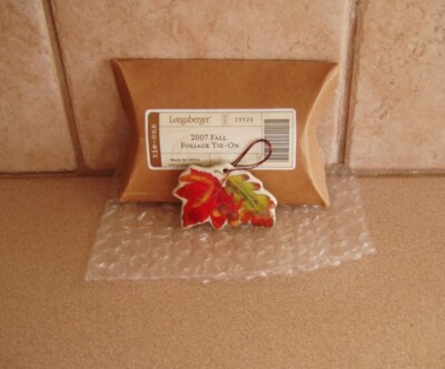 LONGABERGER FALL FOLIAGE LEAF TIE-ON AUTUMN LEAVES & ACORNS NIB * FREE SHIPPING