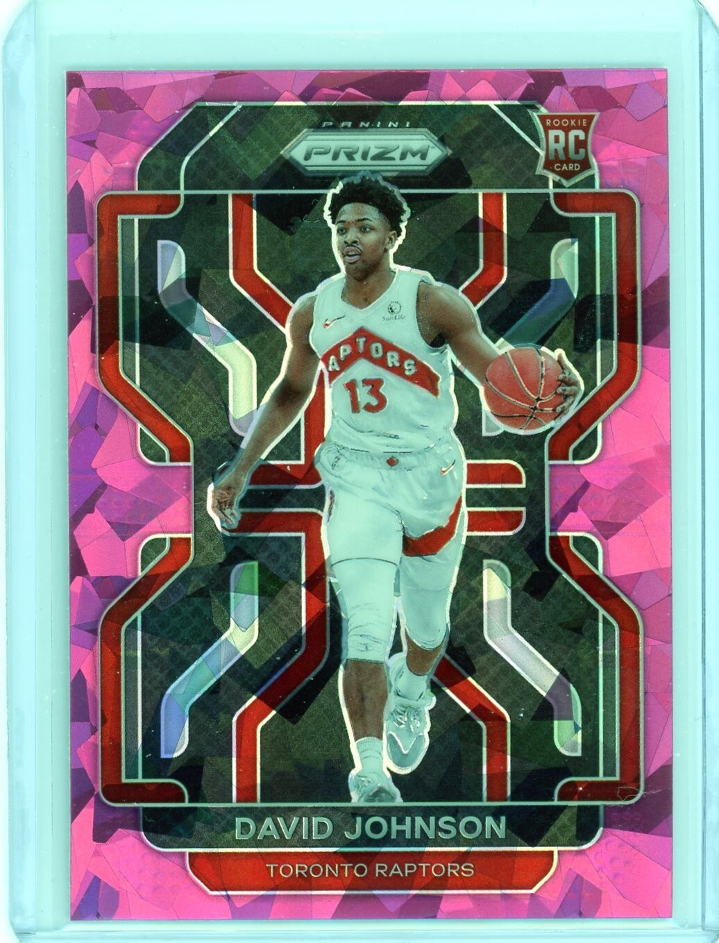 2021-22 Panini Prizm David Johnson Pink Ice Prizm RC #278 Toronto Raptors